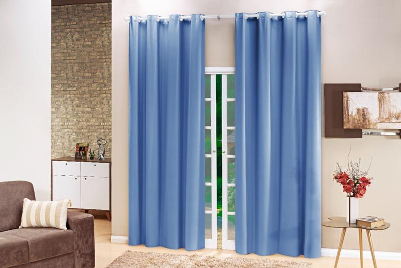 Imagem de Cortina Blackout PVC Lisa 2,80x2,50 Filomena - Azul Piscina