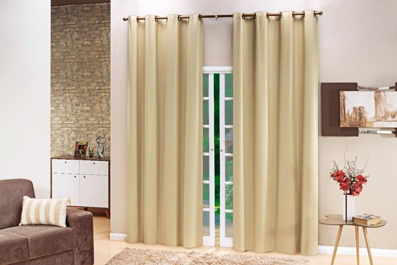 Imagem de Cortina Blackout PVC Lisa 2,80x2,80 Filomena - Palha