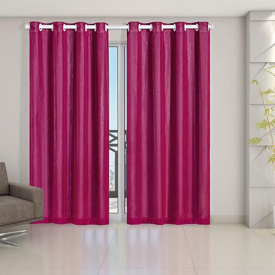 Imagem de Cortina Blackout Pvc Prata Com Voil 2,80 M X 2,30 M Pink