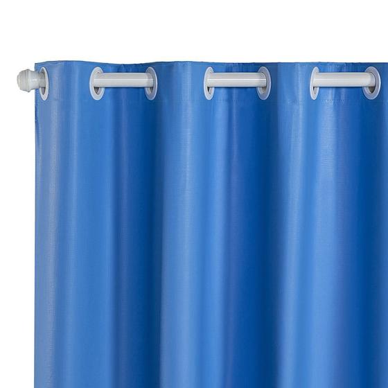 Imagem de Cortina Blackout PVC Prata Com Voil 2,80m X 2,30m - Azul