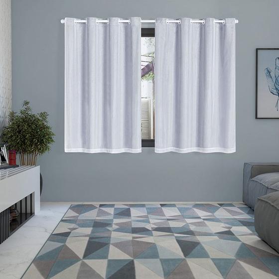 Imagem de Cortina Blackout Pvc Prata Voil Xadrez 2,80x1,60 Metros