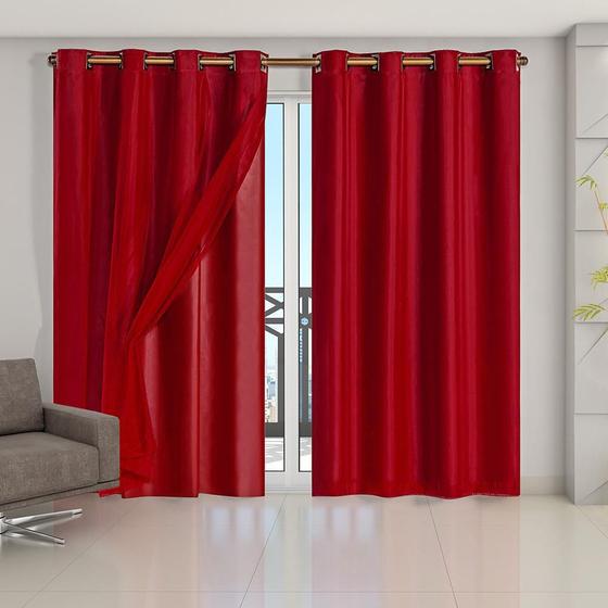 Imagem de Cortina Blackout Pvc Voil 4,20M X 2,50M - Vermelho