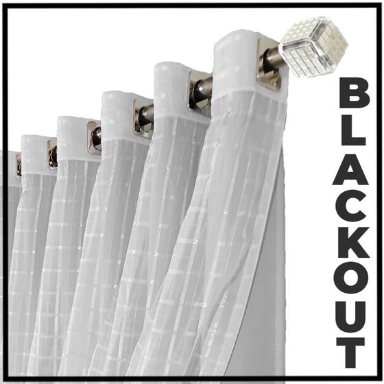 Imagem de cortina blackout Roma corta luz 2,20 x 1,90 quarto branco