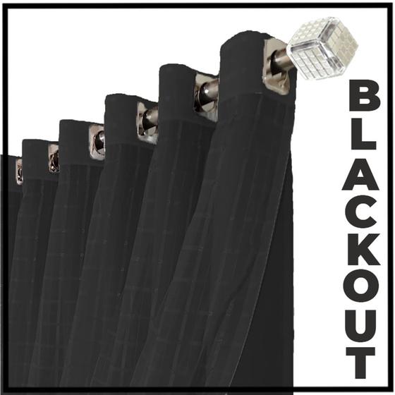 Imagem de cortina blackout Roma corta luz 2,40 x 1,80 quarto preto