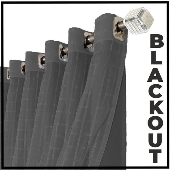 Imagem de cortina blackout Roma corta luz 2,60 x 1,80 quarto cinza