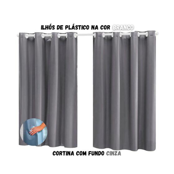 Imagem de Cortina Blackout Sala ou Quarto PVC (plástico) Rústica 100% Blecaute 2,00M x 1,30M Tecido Grosso