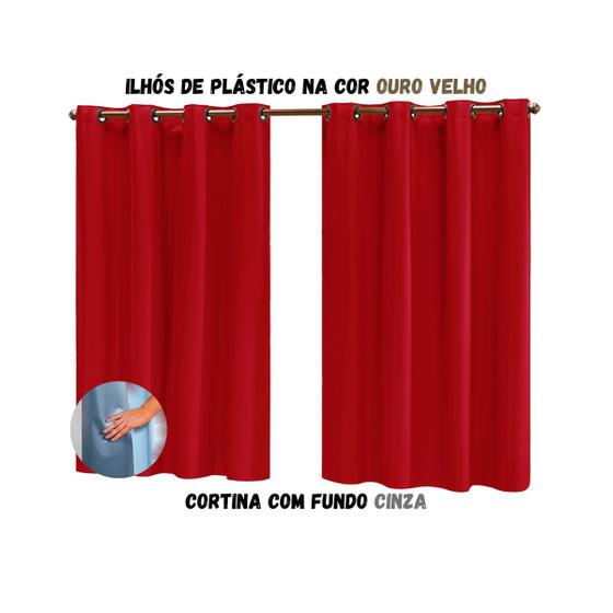 Imagem de Cortina Blackout Sala ou Quarto PVC (plástico) Rústica 100% Blecaute 2,20M x 1,30M Tecido Grosso