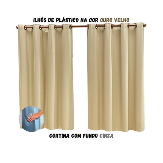 Imagem de Cortina Blackout Sala ou Quarto PVC (plástico) Rústica 100% Blecaute 2,50M x 1,30M Tecido Grosso