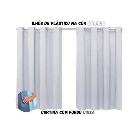 Imagem de Cortina Blackout Sala ou Quarto PVC (plástico) Rústica 100% Blecaute 2,80M x 1,60M Tecido Grosso