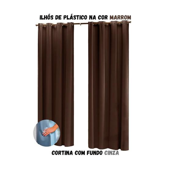 Imagem de Cortina Blackout Sala ou Quarto PVC (plástico) Rústica 100% Blecaute 2,80M x 2,50M Tecido Grosso