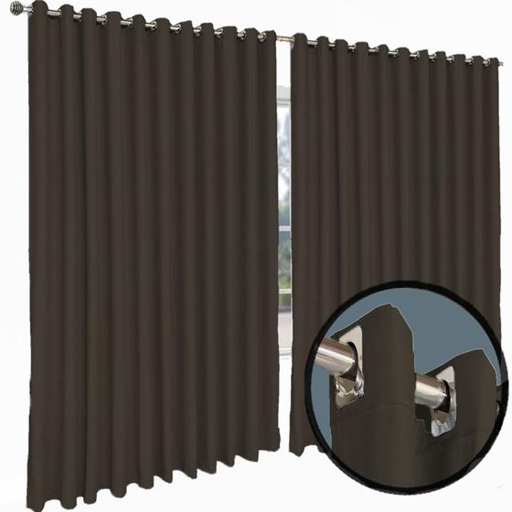 Imagem de cortina blackout Turin quarto de janela 5,50 x 2,70 marrom