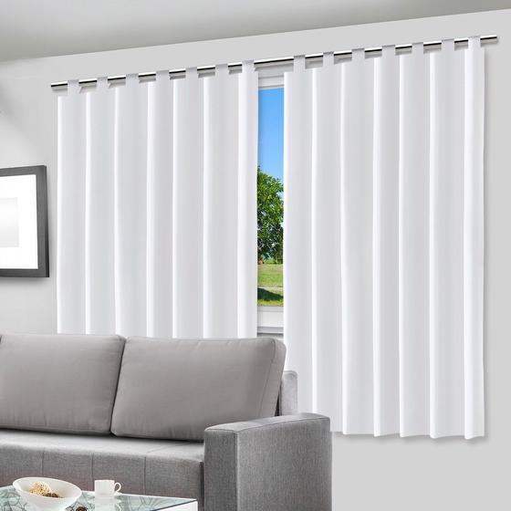 Imagem de Cortina Blecaute Blackout 200x140cm com Alça para Varão Corta Luz 100% PVC para Sala Quarto Várias Cores - Envio Rápido