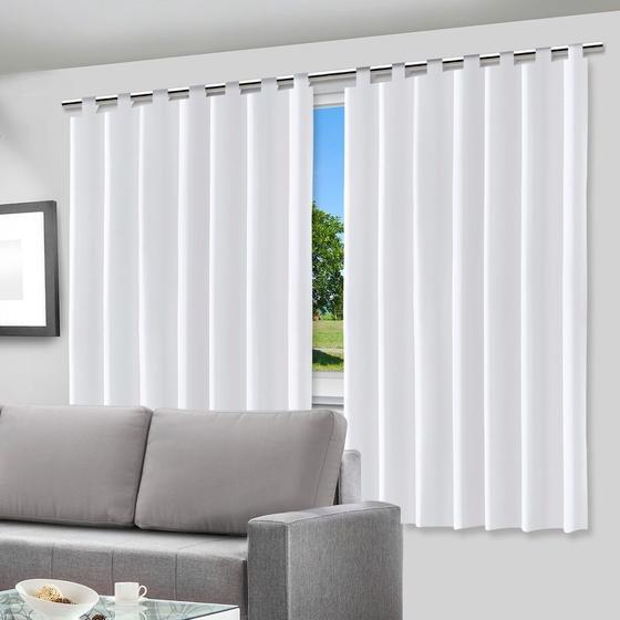 Imagem de Cortina Blecaute Blackout 280x240cm com Alça para Varão Corta Luz 100% PVC para Sala Quarto Várias Cores - Envio Rápido