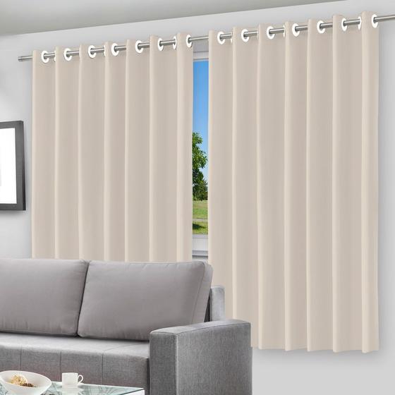 Imagem de Cortina Blecaute Blackout 280x250cm com Ilhós Corta Luz 100% PVC Vários Cores - Envio Rápido