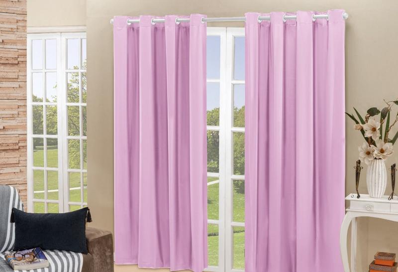 Imagem de Cortina Blecaute Blackout Corta Luz 2,80 M X 2,30 M PVC ROSA Casa Tem