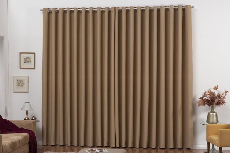 Imagem de Cortina Blecaute para Sala E Quarto em Tecido Blackout Corta Luz com Ilhós 2,00 X 1,80 Palha
