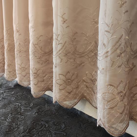 Imagem de Cortina Bordado Com Forro Leve Microfibra P/Varão 3,00X2,50
