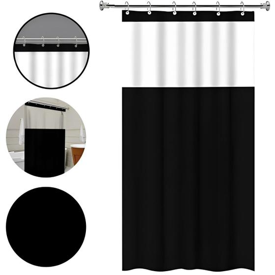 Imagem de Cortina Box Banheiro De Pvc Visor Impermeável Resistente