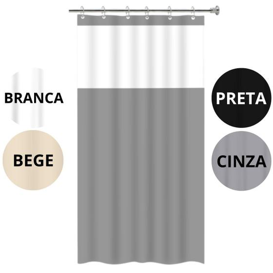Imagem de Cortina Box Banheiro Lisa Antimofo Impermeável Pvc Com Visor