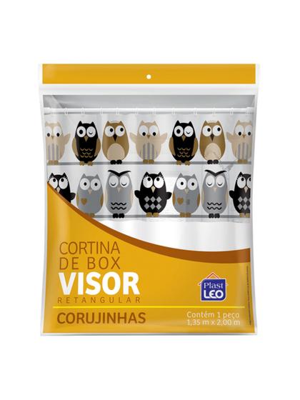Imagem de Cortina Box com Visor Em PVC Para Banheiro Anti Mofo Com Ganchos