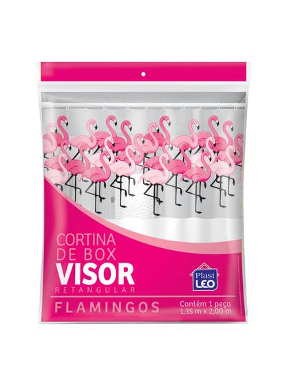 Imagem de Cortina Box com Visor Em PVC Para Banheiro Anti Mofo Com Ganchos