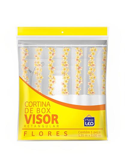 Imagem de Cortina Box com Visor Em PVC Para Banheiro Anti Mofo Com Ganchos