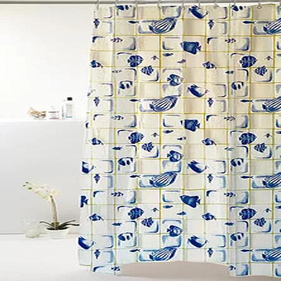 Imagem de Cortina Box Concha Azul Peva 180X160Cm  Bege