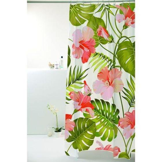 Cortina Box Poliester Natural 198x180cm Folha/flor Verde - Bella Casa Menor preço em Cortina Box Poliester Natural 198x180cm Folha/flor Verde - Bella Casa