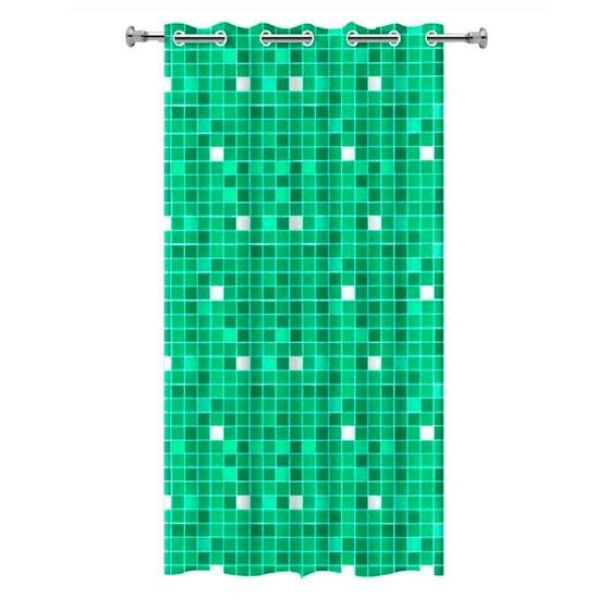 Imagem de Cortina Box PVC Banheiro Ilhós Pastilha Verde 138x198cm