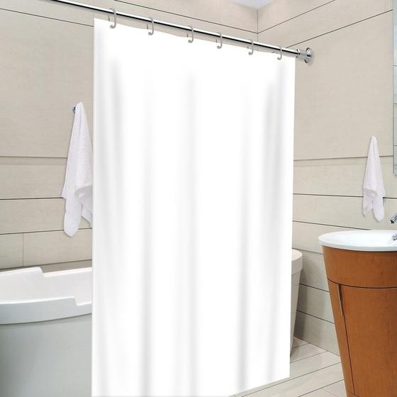 Imagem de Cortina Box PVC Branco Antimofo Gancho Incluso 138x198cm