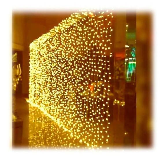 Imagem de Cortina Cascata De Luz 4x3m 900 Leds Branco Quente Natal 127v