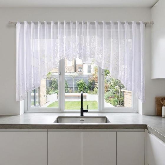 Cortina Cascata de Renda Decorativa Para Cozinha Sala ou Area Gourmet