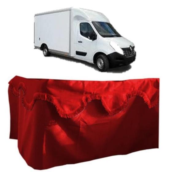 Imagem de Cortina Cetim 2 Peças Frente Lateral Renault Master Vermelho