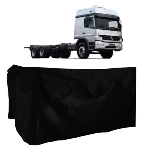 Imagem de Cortina Cetim 3 Peças Frente E Traseira Para Mb Atego Preto