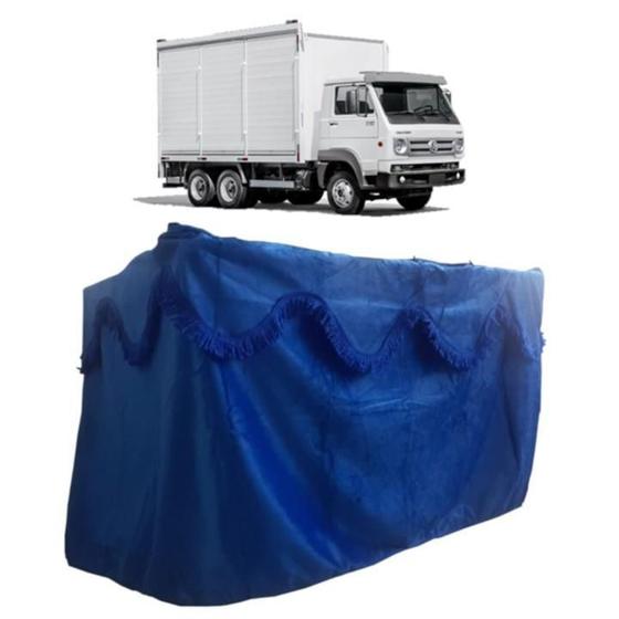 Imagem de Cortina Chinil Com Babado Traseira Para Volkswagen Azul