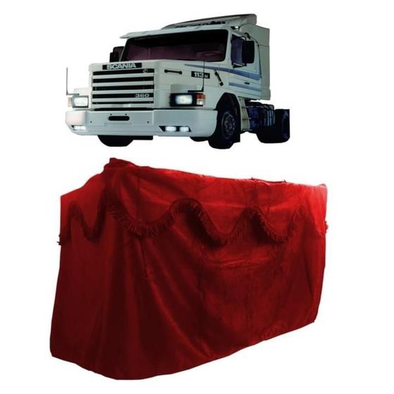 Imagem de Cortina Chinil Meio E Traseira Para Scania 112 113 Vermelho