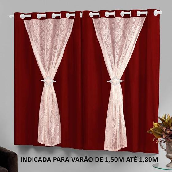 Imagem de Cortina com forro 2,20x1,30 p/ janela em oferta Marrocos