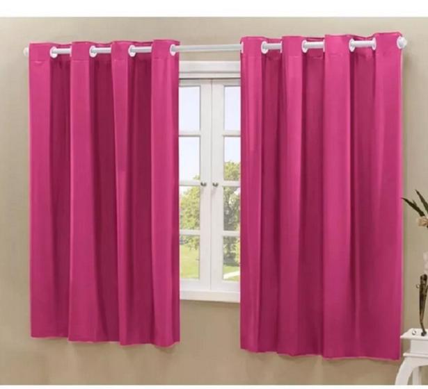 Imagem de Cortina Corta Luz 2,20M x 1,30M Blackout 100% PVC Para Varão - PINK