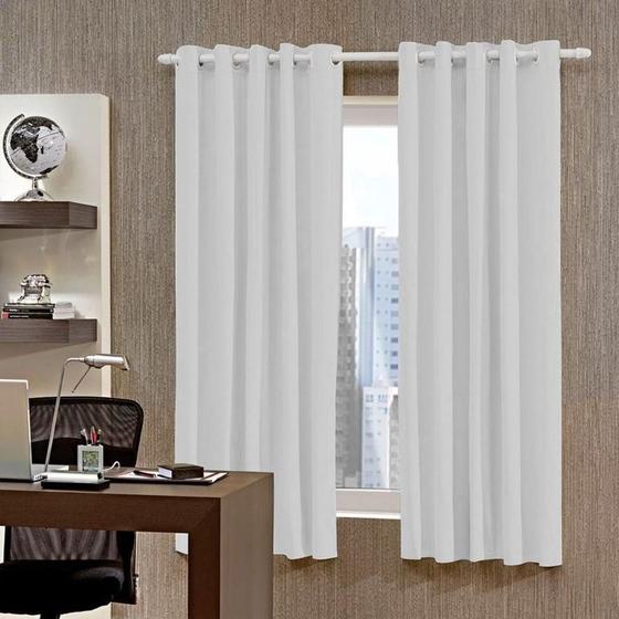 Imagem de Cortina Corta Luz Blackout Com Ilhós Pvc 360X 250 Cm Branco