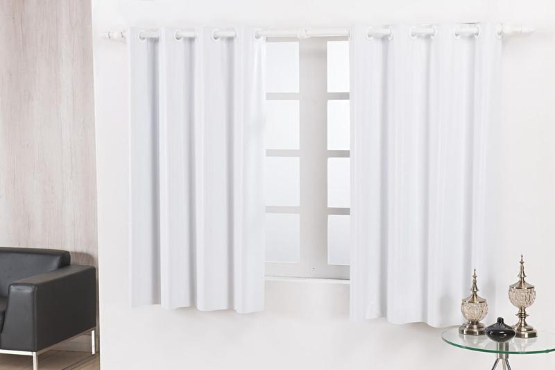 Imagem de Cortina Corta Luz Blackout Pvc Branca Porta Blindex 2,80m X 2,30m