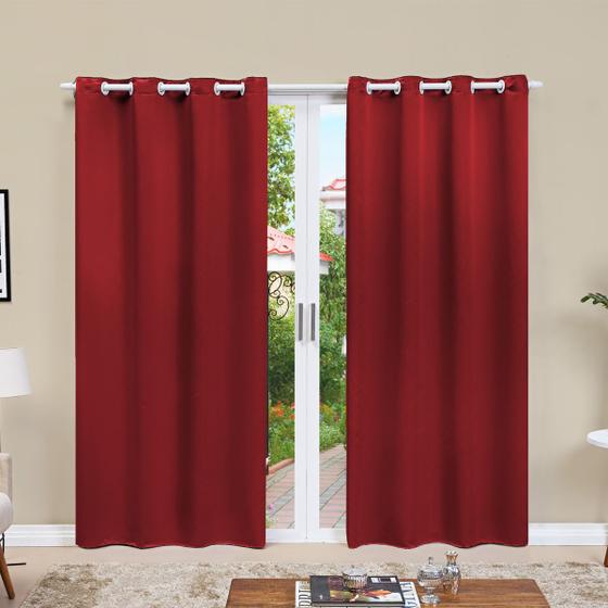 Imagem de Cortina Corta Luz Lisa Blackout 2.80 x 2.20 Metros Vermelho