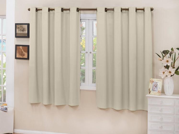 Cortina Cozinha Blackout Tecido Areia 2,80x1,30 Corta Luz Menor preço em Cortina Cozinha Blackout Tecido Areia 2,80x1,30 Corta Luz