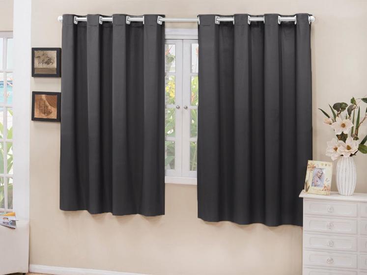 Cortina Cozinha Blackout Tecido Preto 2,80x1,30 Corta Luz Menor preço em Cortina Cozinha Blackout Tecido Preto 2,80x1,30 Corta Luz