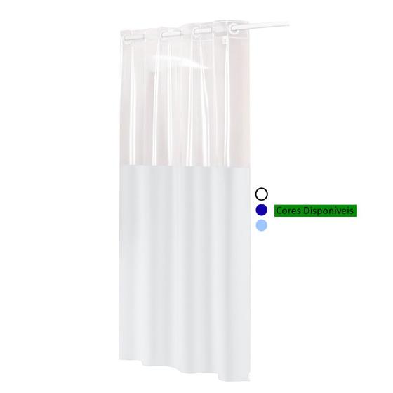 Imagem de Cortina De Banheiro Box Com Visor Transparente Antimofo Material Pvc Vários Cores Resistente
