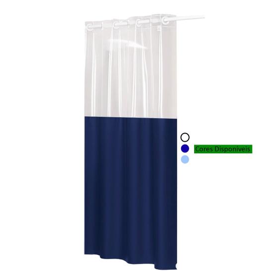 Imagem de Cortina De Banheiro Box Com Visor Transparente Antimofo Material Pvc Vários Cores Resistente