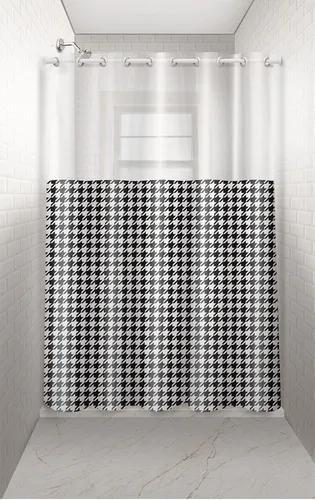 Imagem de Cortina De Box Banheiro Vinil Estampado Com Ilhós 1,35m X 2m