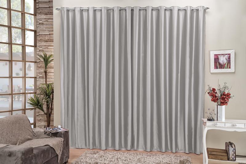 Cortina de cetim liso 4,50x2,80 quarto e sala - cinza é boa?