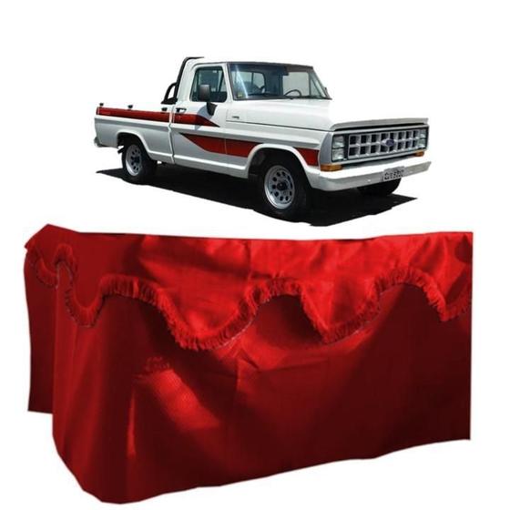 Imagem de Cortina De Cetim Traseira Para Ford F1000 F4000 Vermelho