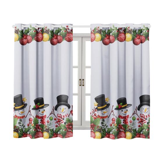 Imagem de Cortina de Cozinha c/ barrado 2,00 x 1,50 (Decoração Natal, Janela, Festas Natalinas)
