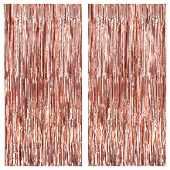 Imagem de Cortina de franja Katchon Rose Gold Xtra-Large, 100 x 240 cm, pacote com 2